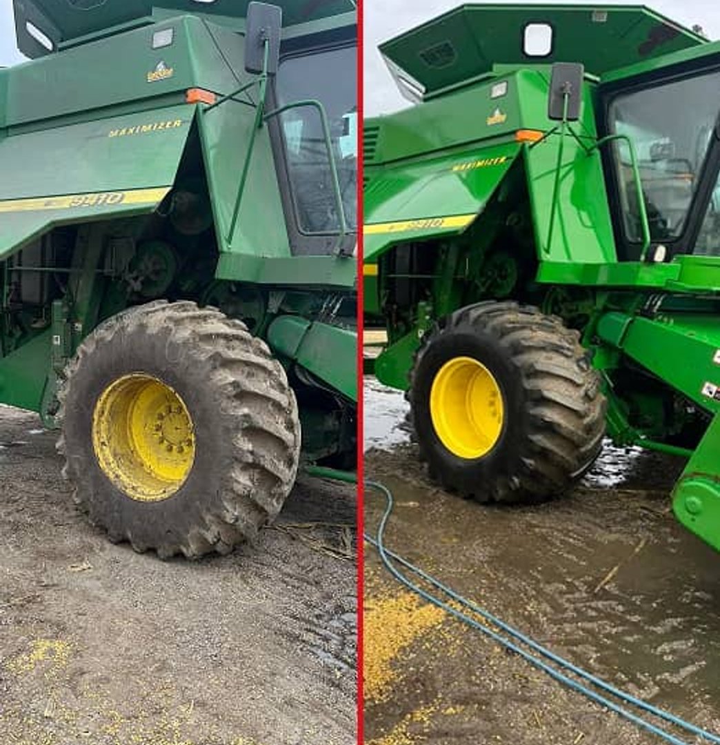 Before and After Combine, washing in Brinston, Ontario