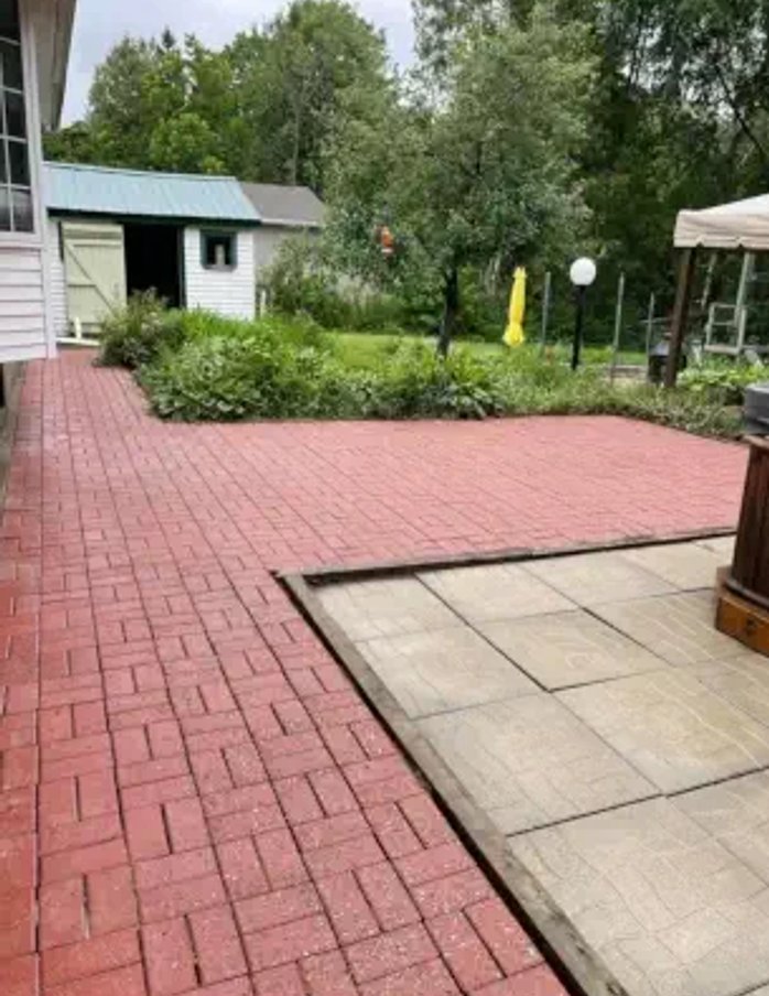 clean, spotless interlocking path